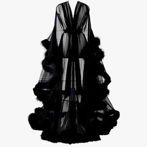 Long black lingerie robe size s/m